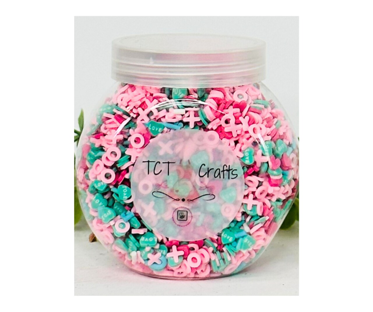 150g Pastel Love Valentine's Polymer Clay Sprinkle Mix - Ideal for Fake Bakes, Clay Art, Slime - Soft, Romantic, and Festive
